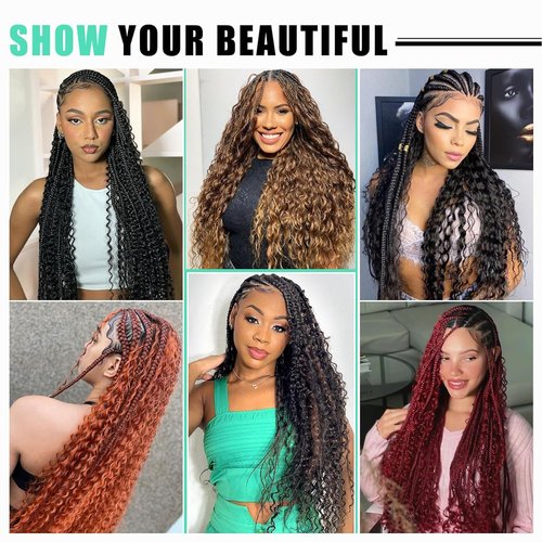 MUXFILLA 18 Inch Human Boho Braiding Hair, Deep Wave Bulk Hair Extension 100g Knotless No Weft 100% Virgin Hair 3 Bundles/Pack, Natural Black