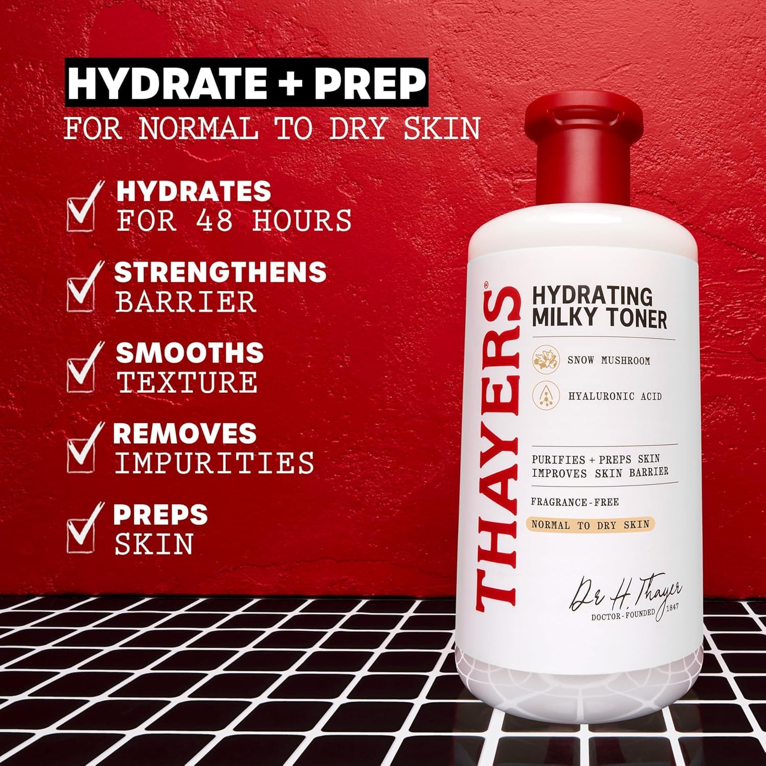 Thayers Milky Face Cleanser & Toner Bundle | Hydrating Skincare with Snow Mushroom & Hyaluronic Acid - 8 FL Oz & 12 FL Oz