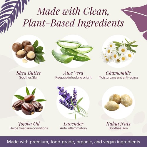 Saavy Naturals Hand Wash – Plant-Based Liquid Hand Soap with Aloe Vera, Shea Butter & Essential Oils – Sulfate-Free, Moisturizing, Food-Grade Ingredients – Lavender Chamomile – 12 fl oz, 2 pack