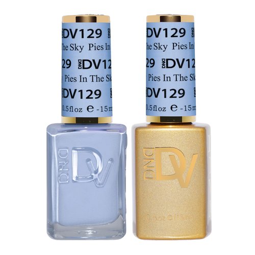 DND Diva Gel Polish Set, Soda Poppin Collection, UV/LED Gel Polish and Air Dry Nail Lacquer, Matching Chip-Free Polish Duo, 129 Pies in the Sky, 0.5 Fl Oz