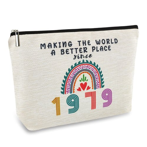 47th Birthday Gifts for Women Mom Her Makeup Bag, Funny Birthday Decorations Gift Ideas for 47 Year Old Grandma, Wife, Sister, Anniversary 1979 Gifts for Mothers Day, Christmas, Cosmetic Travel Bags