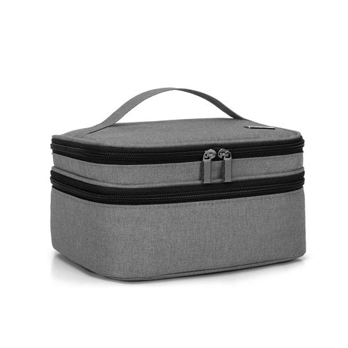 LUXJA Nail Polish Carrying Case - Holds 30 Bottles (15ml - 0.5 fl.oz), Double-layer Organizer for Nail Polish and Manicure Set, Gray (Bag Only)