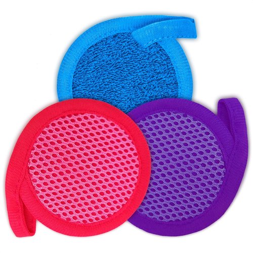 Skiennix 2-in-1 Face Scrub Pads - Washable Microfiber Makeup Remover Cloths | 3 Pcs for Gentle Exfoliation