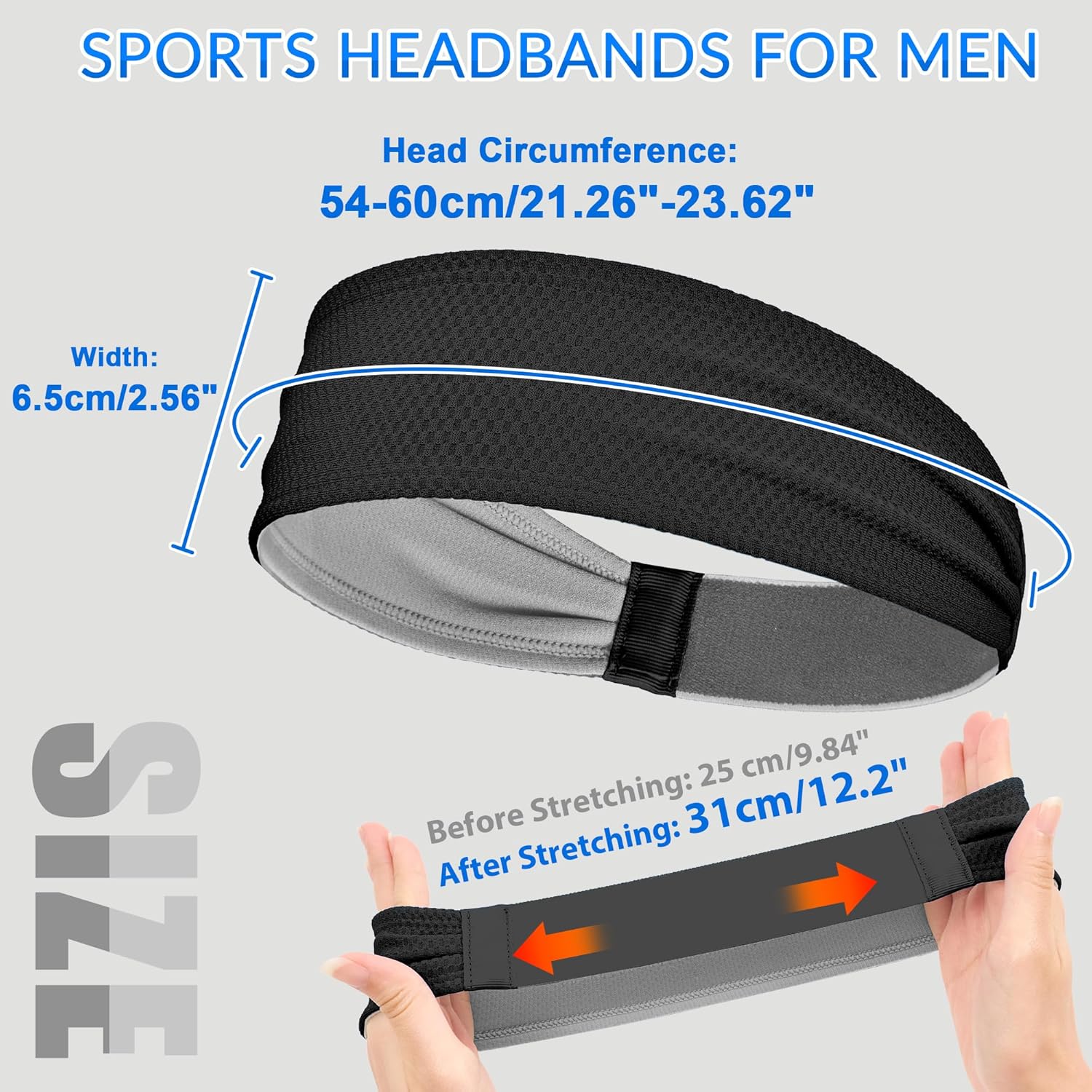 Sukeen Sports Headbands - Moisture-Wicking Non-Slip Sweatbands for Men | Breathable Elastic for Fitness & Yoga
