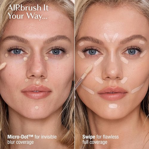 Charlotte Tilbury AIRbrush Flawless Blur Concealer - Longwear, Hydrating & Full Coverage for Dark Circles & Blemishes