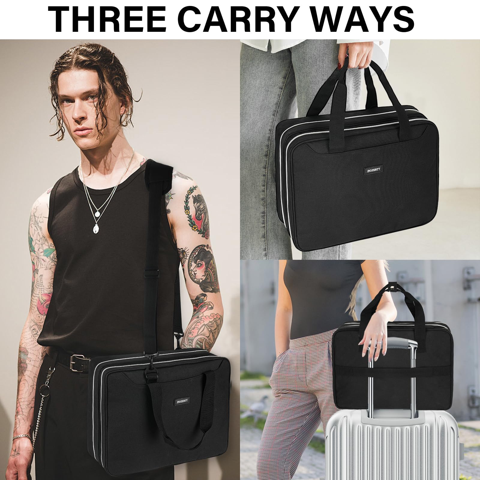 ZIOZERTT Tattoo Travel Case for Equipment and Supplies,Black,Bag Only