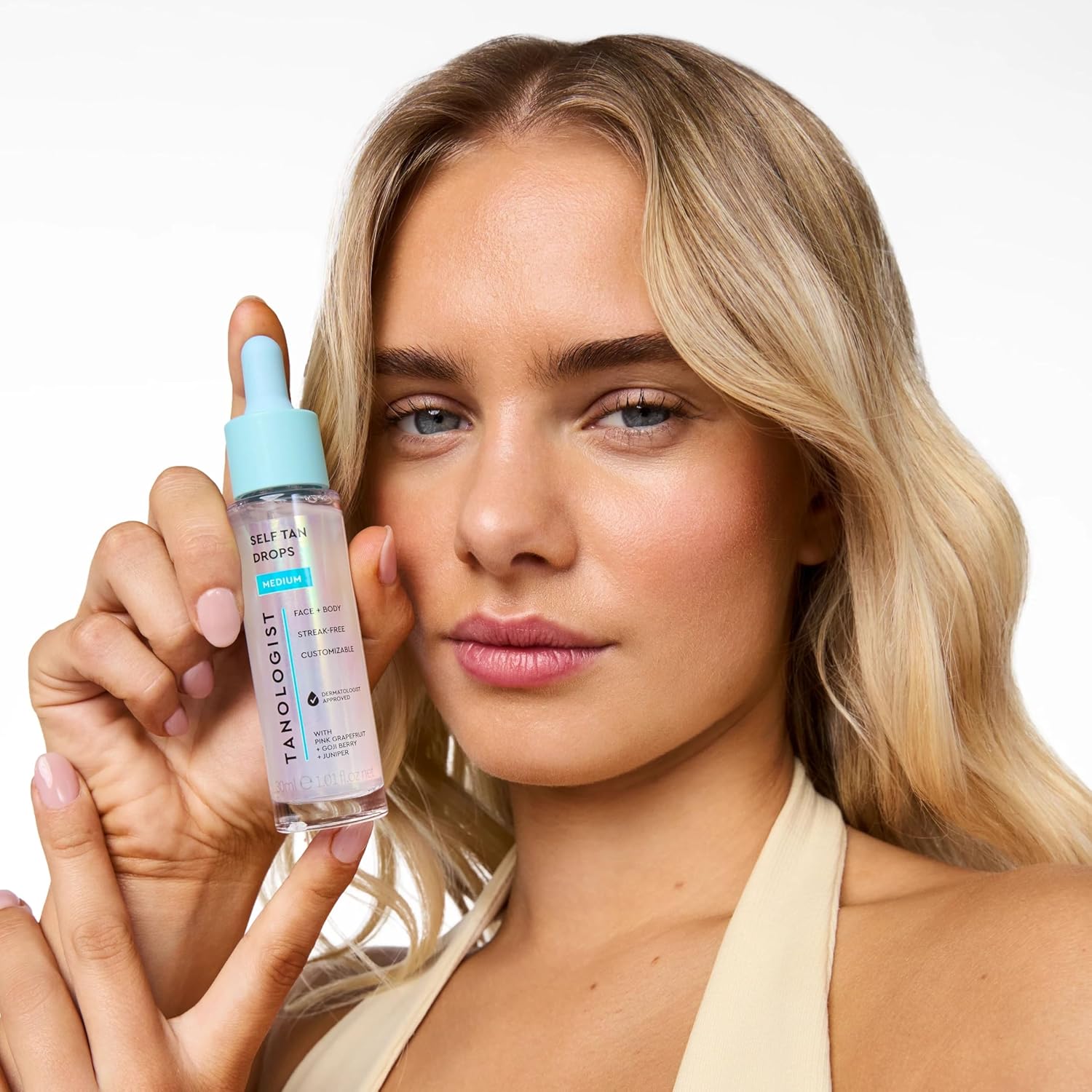 Tanologist Medium Self Tan Drops - Streak-Free Tanning for Body & Face | Vegan Formula, 1.01 fl. oz/30 ml