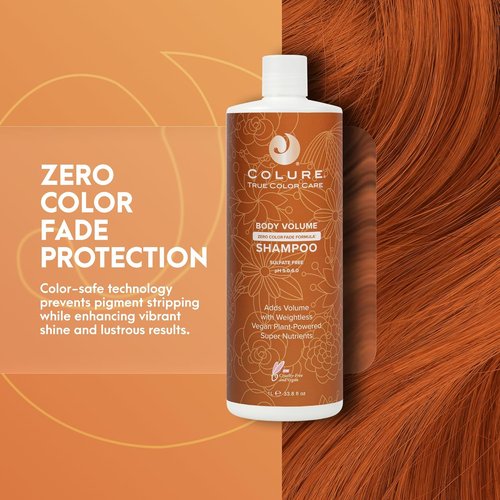 COLURE Body Volume Shampoo - Volumizing Sulfate-Free Cleanser for Fine Thinning Hair | 33 Fl Oz
