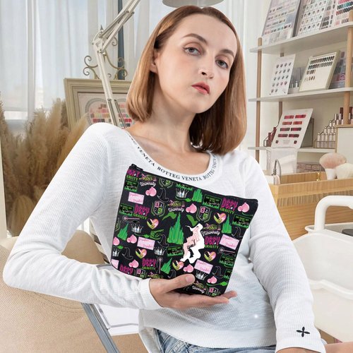 LEVLO Witch Musical Cosmetic Bag Music Movie Fans Gift Witch Makeup Zipper Pouch Bag Theater Music Merch(DEFY Black)