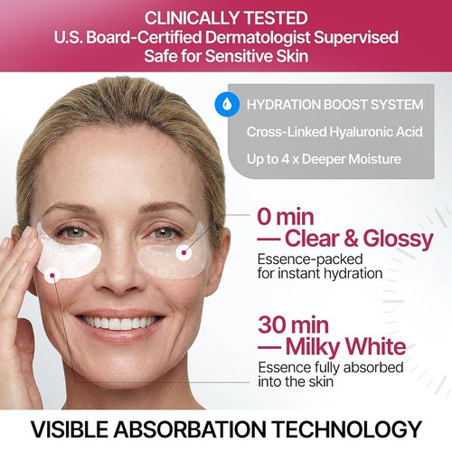 Regine Switzerland Hyaluronic Acid Under Eye Patches - Hydrating Eye Masks for Puffiness & Dark Circles | 12 Pairs