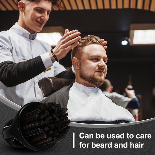 4 Pcs Knuckle Brush for Men Barber Brush, Fade Brushes, Face and Neck Brushes, Mustache and Hair Supplies, Essential Barber Tool for Professional Barbering and Grooming Services(Black)