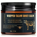 FJALLUFT Beef Tallow and Honey Balm Moisturiser, Whipped Grass Fed with Raw Honey and Olive Oil, Anti-Aging Facial Cream, Unscented, 3 Ounce (Medium)