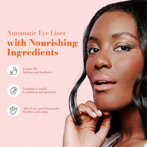 Juwel Cosmetics Automatic Eyeliner - Smudge-Proof Waterproof Formula with Castor Oil & Aloe Vera | Long-Lasting Vegan Makeup