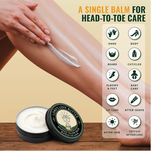 Natural Organic Tallow Balm For Skin That Rejects Synthetic Lotion - Handmade Beef Tallow and Manuka Honey Balm Face Moisturizer for Dry Cracked Hands and Aging Skin - Award Winning
