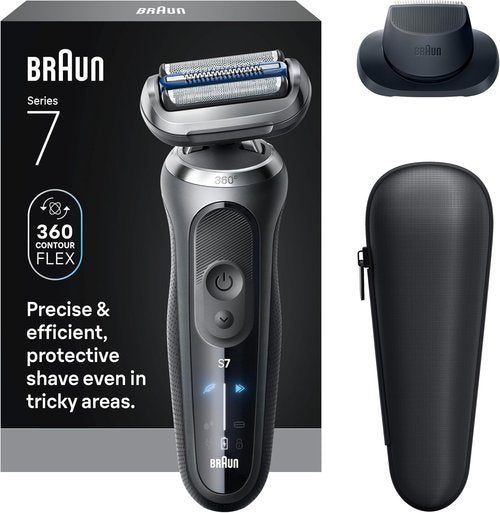 Braun Electric Shaver - Series 7 7120s | Wet & Dry Shaving, Turbo & Gentle Modes, Waterproof, Space Grey
