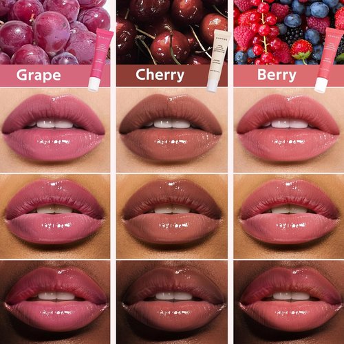 KIMUSE Tinted Lip Butter - Hydrating Lip Balm with Hyaluronic Acid & Vitamin E | 3 Pack for Moisture & Shine