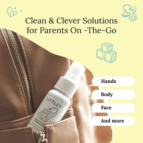 Think Smarter Products Littley Infant & Toddler Hand Cleanser with Hypochlorous Acid, Gently Cleans Dirt & Germs, Non-Toxic & Alcohol-Free, Safe for Sensitive Skin, 2oz Travel-Size Spray Bottle