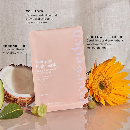 Evereden Soothing Belly Mask | Hydrating & Nourishing Pregnancy Skin Care - 4 Masks, One Size