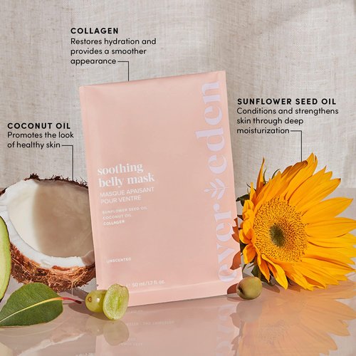 Evereden Soothing Belly Mask for Stretch Marks - One Size | 1 count | Belly Mask for Pregnancy | Clean Pregnancy Skincare | Non-toxic and Fragrance Free | Valentine Gifts for Women