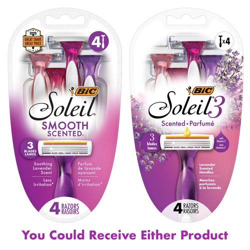 BIC Soleil Twilight Disposable Razor, Women, 4-Count (Pack of 6)