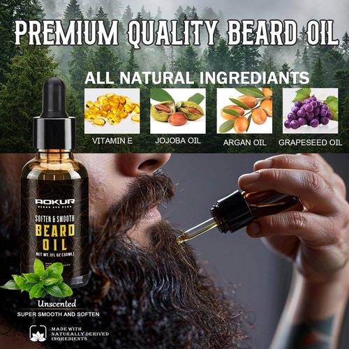 Beard Straightener for Men – 5-Temp Heated Brush with Anti-Scald Tech – Grooming Kit with Sandalwood Comb, Balm, Oil & Scissors – Gifts for Father’s Day, Anniversary & Birthdays