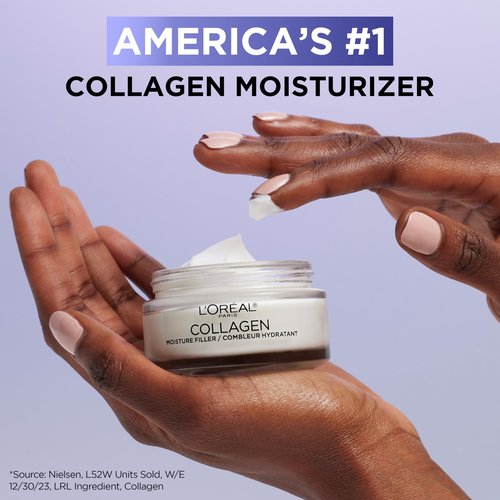 L'Oreal Paris Collagen Moisture Filler Facial Moisturizer, Anti Aging Face Cream, Non-Greasy Skin Care Formula For Up to 48HR Hydration, 1.7 oz