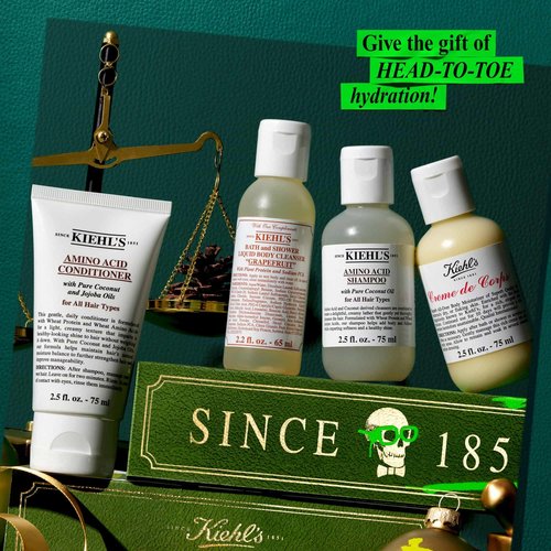 Kiehl's Body and Haircare Routine Gift Set, $49 Value, Includes 3 Travel Size Products, Shampoo, Conditioner and Body Lotion