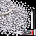 1500Pcs 6mm Resin Rhinestones with 1Pcs 10ml B7000 Jewelry Glue for Crafting, Clear Large Amount Flatback Gems, Bedazzling Crystal Bulk for DIY Crafts Clothing Tumblers Shoes Nail Art Fabric