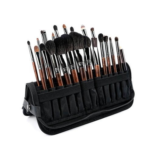 Black Travel Makeup Brush Holder,Waterproof Stand-Up Makeup Brushes Organizer, Portable Makeup Brush Holder Travel Case (BAG-876-30)