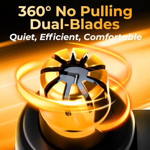 Skiennix All-Metal Foil Shaver - 3-Speed Close Shave with USB-C Fast Charging | Bronze Travel Case Included