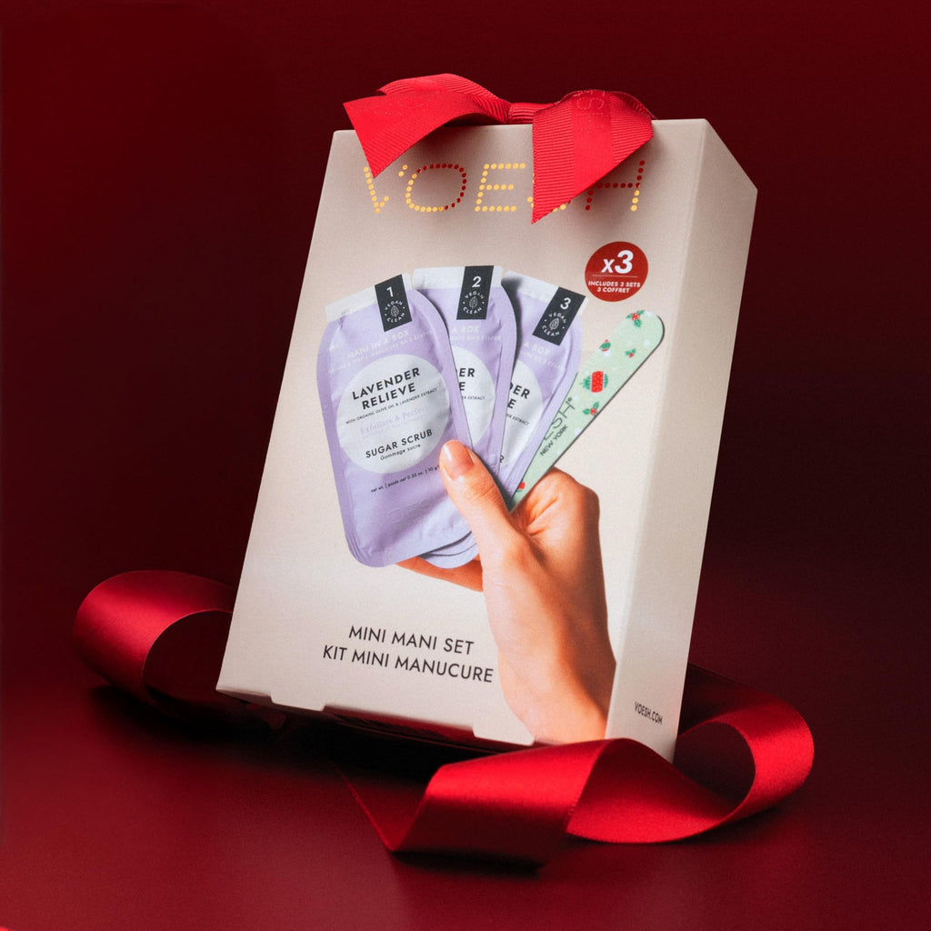 VOESH Mini Mani Gift Set - Complete 3-Step Hand Treatment: Includes 3 sugar scrubs, cream masks, and massage butters to exfoliate, moisturize & nourish dry hands - K-Beauty Korean Skincare