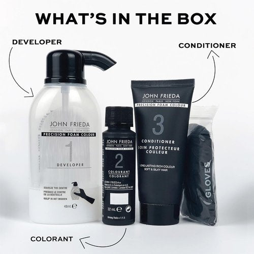 John Frieda Precision Foam Colour - Blue Black 2A Hair Color Kit | Full Coverage & Anti-Fade Gray Coverage