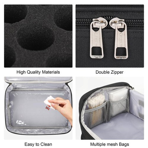 Tattoo Travel Case Holds 54 Bottles (30ml/1fl.oz) & Tattoo Supplies and Equipment, Large Travel Carring Case Double-Layer Organizer Shoulder Bag for Large Tattoo Stencil Printer