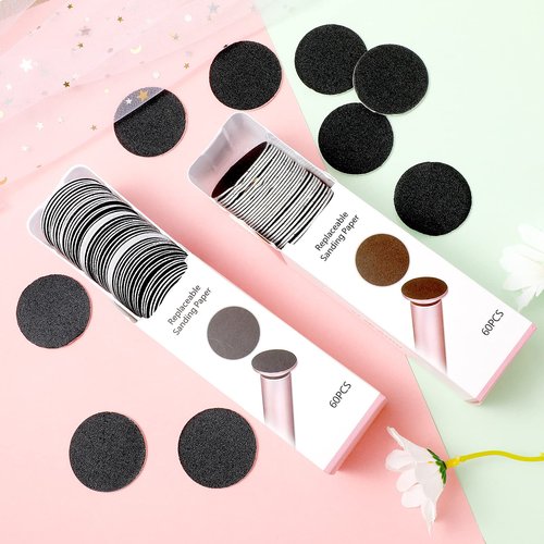 Maitys 200 Pcs Replaceable Sandpaper Discs Tip 2 Toe Refill Disks Replacement Sandpaper Pad Discs for Electric Foot File Callus Remover Dead Skin Calluses Removal (80 Grit,180 Grit)