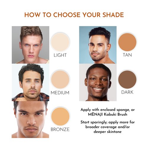 MËNAJI Anti-Shine Powder (HDPV) - Anti-Shine Face Make-Up for Men - Natural Looking Makeup - Mens Cosmetics - Medium