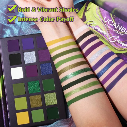 Skiennix Goth Eyeshadow Palette - 18 Colors Matte & Shimmer for Halloween & Cosplay | Bright & Dark Shades