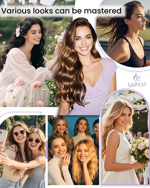 LaaVoo Clip in Hair Extensions Balayage Darkest Brown to Light Brown Balayage Brown Human Hair Clip in Extensions Brown Balayage Hair Extension Clip ins Straights Short Hair 12 Inch 5pcs 80g