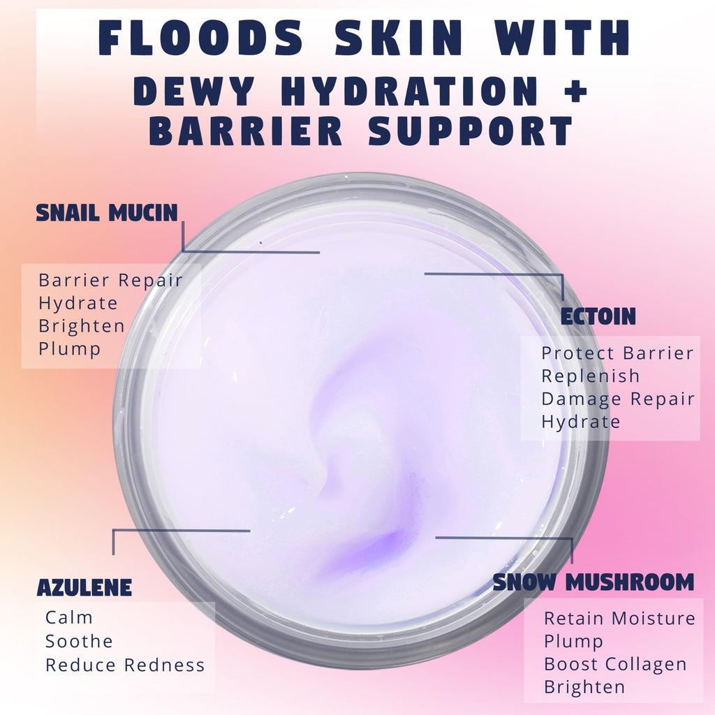 Zen Dew Moon Milk Snail Mucin Moisturizer Gel Cream (3.52 oz) Korean Snail Mucin Serum Cream that Replenishes Moisture & Leaves Skin Brighter, Plumper, Soothed & Smooth