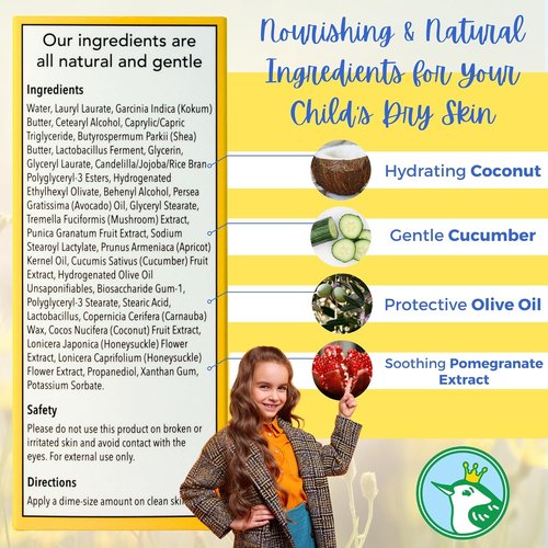 Skiennix Kids Lotion - Natural Moisturizer for Daily Use - Plant-Based, Non-Toxic & Gentle Formula - Dermatologist Tested, Hypoallergenic, Fragrance-Free