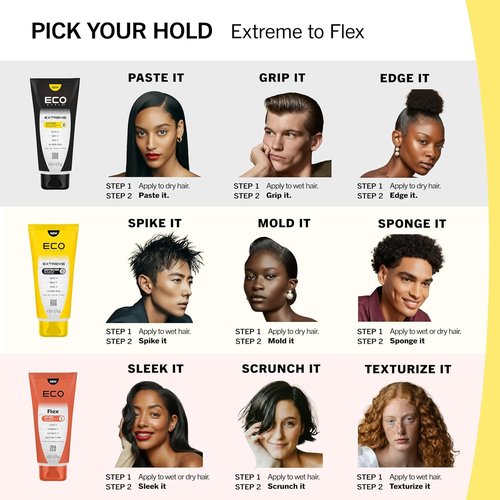 Eco Style | Extreme Sculpting Gel with Biotin - Maximum Hold, Alcohol-Free, 6 Ounce for All Hair Types