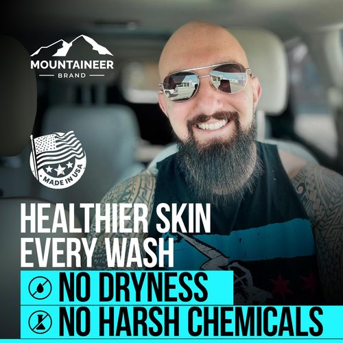 Mountaineer Brand Bald Head Exfoliator & Shampoo (Cleanse) | Fresh & Natural Scent | Bald Head Care for Men | Made in WV | Exfoliating Scalp Scrub | Hydrating Soap & Wash | 4oz
