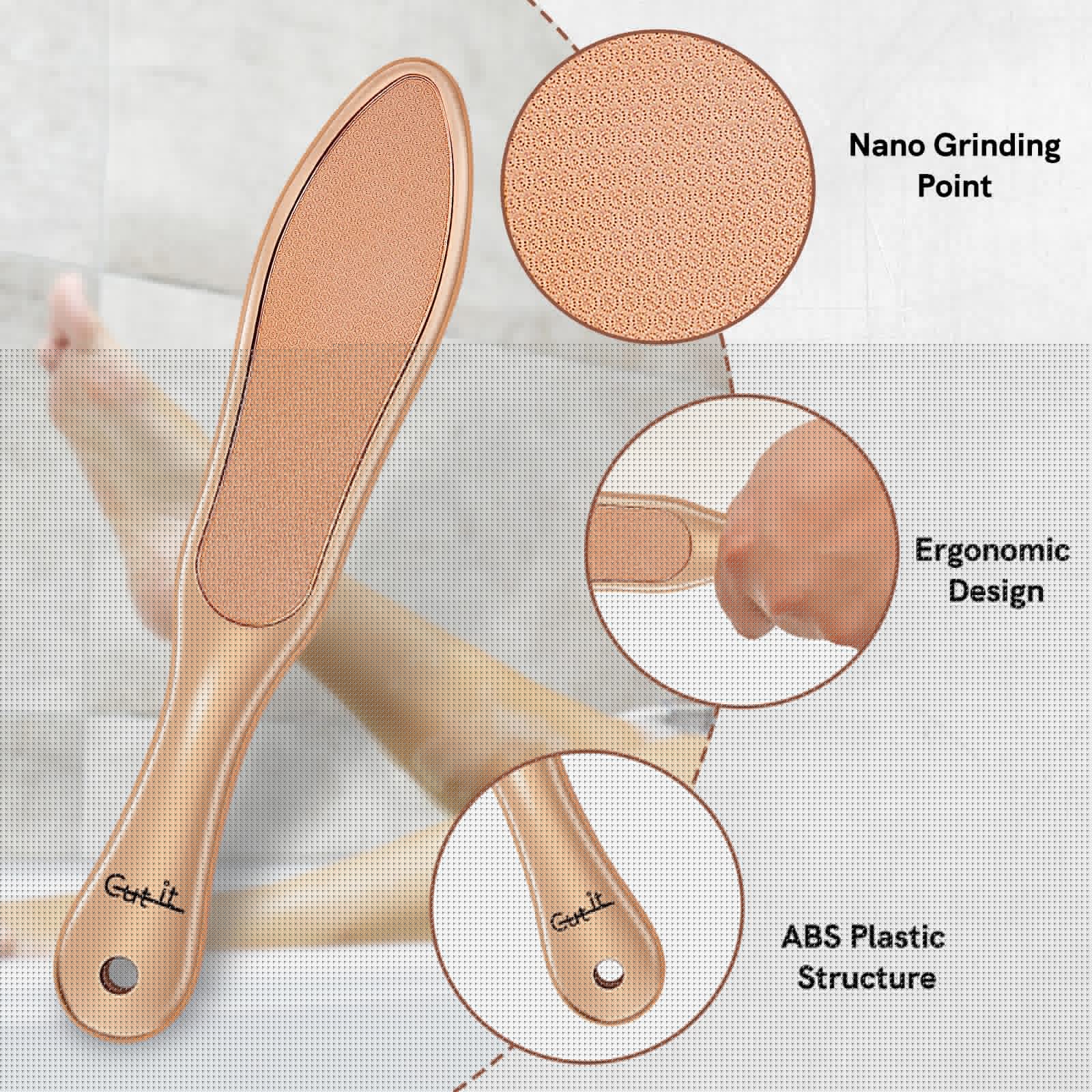 10.4'' Double Sided Nano Glass Foot File Callus Remover, Glass Foot File Heel Scraper for Cracked Heels, Washable Foot Rasp for Wet and Dry Feet - Foot Scraper for Shower Use