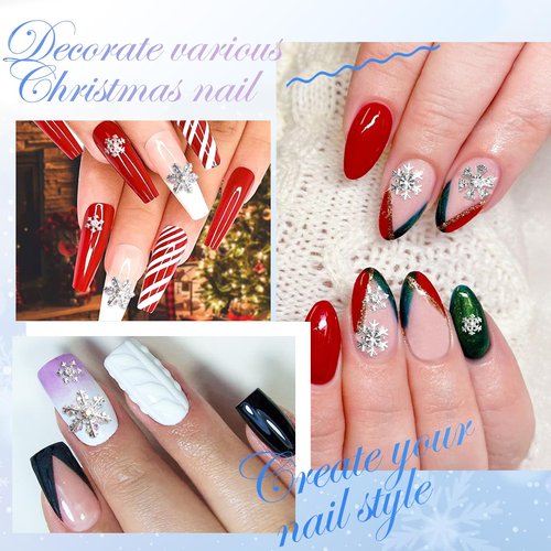 20PCS Silver Snowflake Nail Charms for DIY Christmas Nails