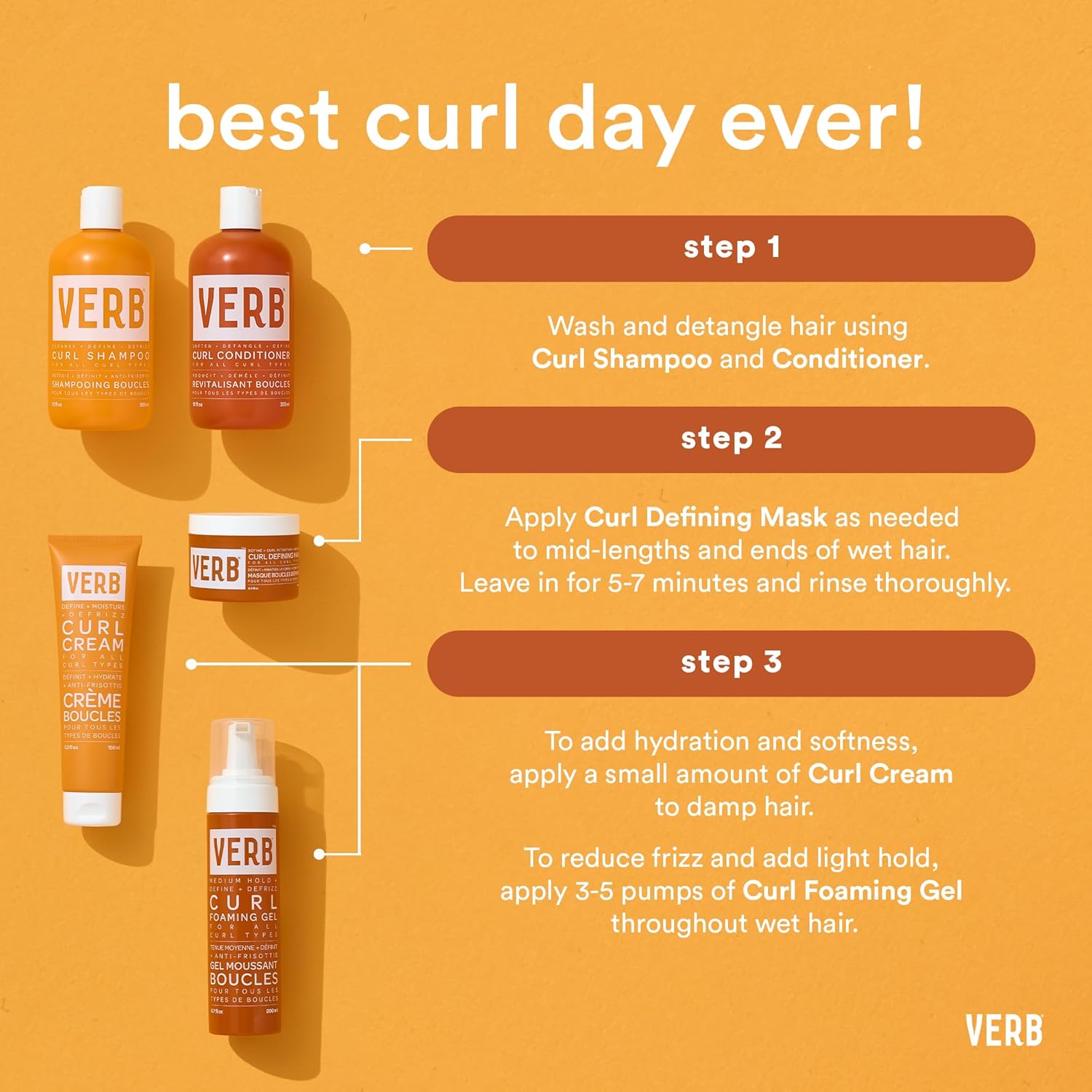 VERB Curl Shampoo & Conditioner Duo - Smooth, Frizz Control & Definition - Vegan, Paraben-Free, Sulfate-Free