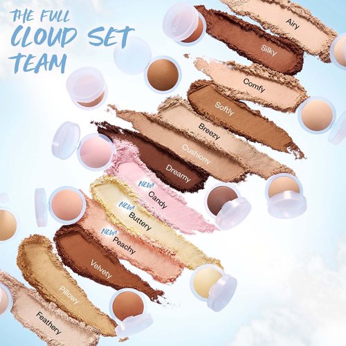 Kosas Cloud Set Face Setting Powder - Smoothing Shine Control, Soft, Sheer Translucent Makeup Finish, Portable & Long-Lasting Loose Pressed Baking Powder - Comfy (Sheer Medium)