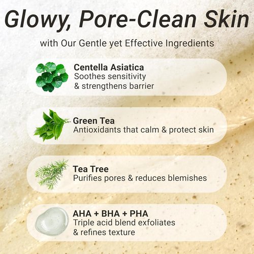 CELDYQUE Gentle Cleanser - Purifying AHA BHA PHA Exfoliating Face Wash for Sensitive Skin | 5.07 fl oz