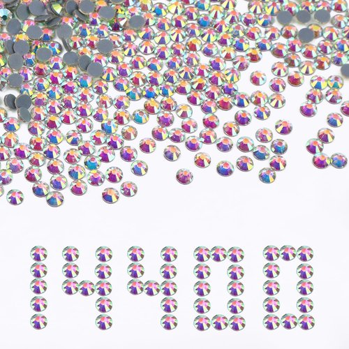 NCB 14400pcs Hotfix Crystal Rhinestones for Clothes Crafts, Hot Fix Bulk Flatback Crystals, Iron on Hotfix for DIY Decoration 100 Gross (Crystal AB, ss10/14400pcs)