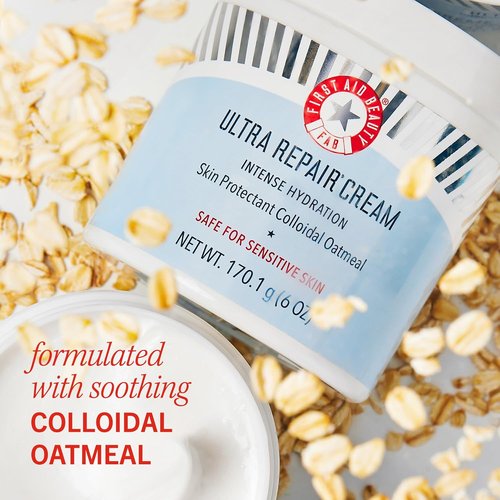 First Aid Beauty - Ultra Repair Cream | Intense Hydration & Eczema Relief, 6 oz + Bonus 2ct