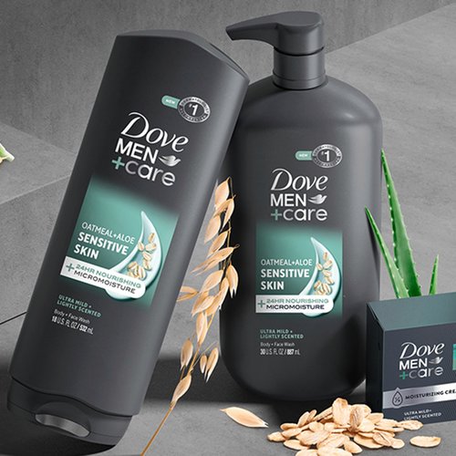 DOVE MEN + CARE Body & Face Wash Sensitive Skin For Hydrated, Smooth Skin - 30 oz