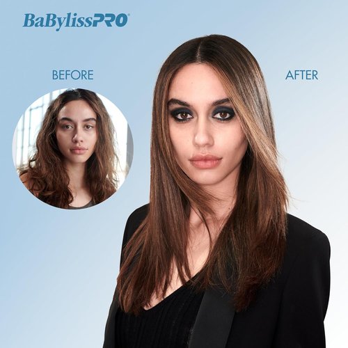 BaBylissPRO Nano Titanium Flat Iron - 1" Curved Styler for Professional Results on All Hair Types